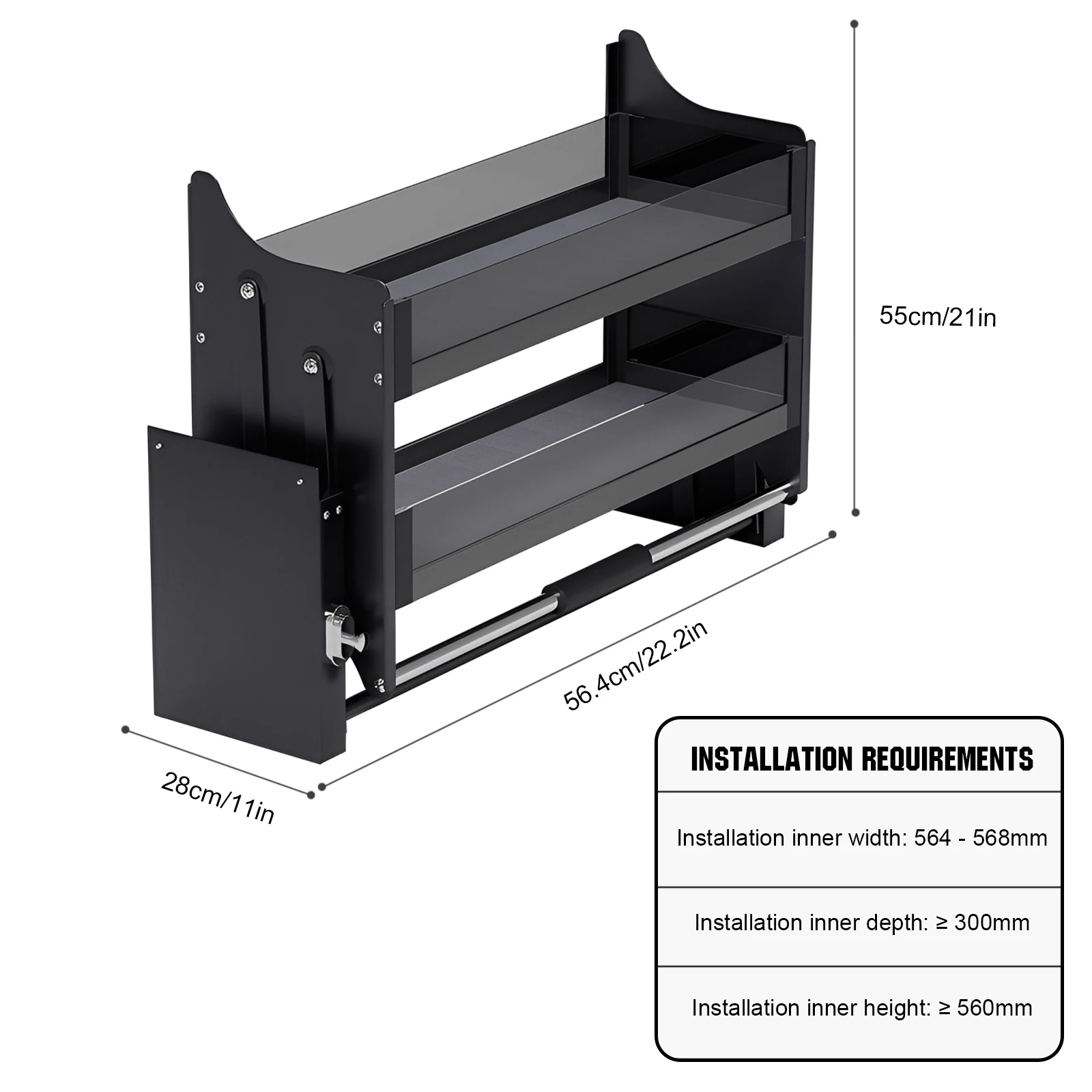 2-stufiger herunterziehbarer Schrank-Organizer, Regal-Organizer, oberer Küchenwandschrank, Aufbewahrungsorganisator