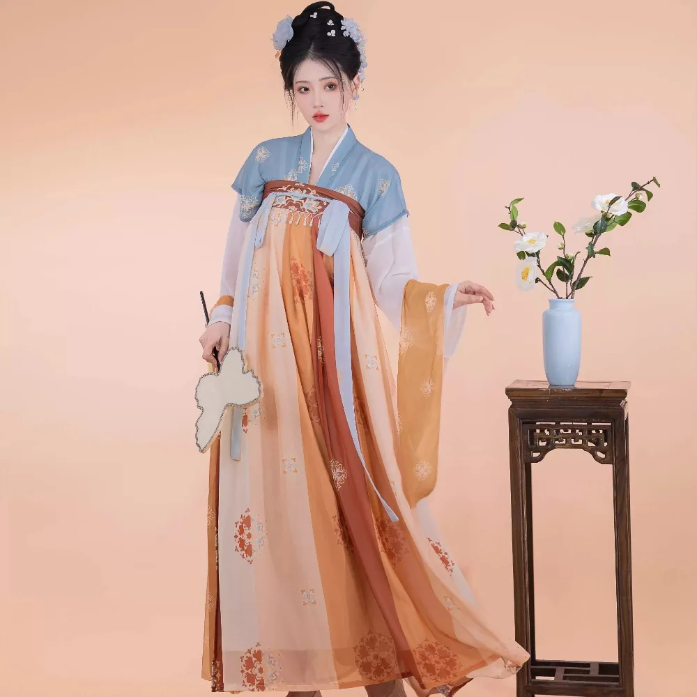 فستان نسائي على الطراز الصيني من Hanfu ملابس صينية تقليدية ملابس عتيقة على الطراز العرقي أزياء تنكرية ملابس رقص للحفلات