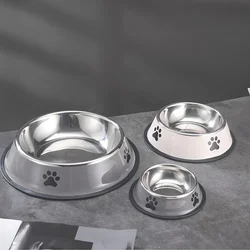 Stainless Steel Pet Bowl Cat Dog Food Bowl Multi-Specification Anti-fall Food Bowl Food Bowl Feeding Pet Supplies 16 To 22 Cm