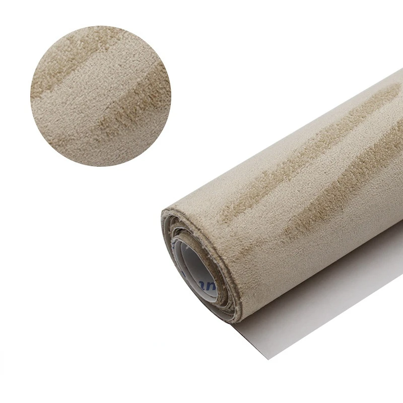 Mehrfarbiger schwarzer selbstklebender Wildlederstoff, klebrige Samt-Innenrolle, Terciopelo Adhesivo für DIY Nähen, Auto-Innentür-Dekoration