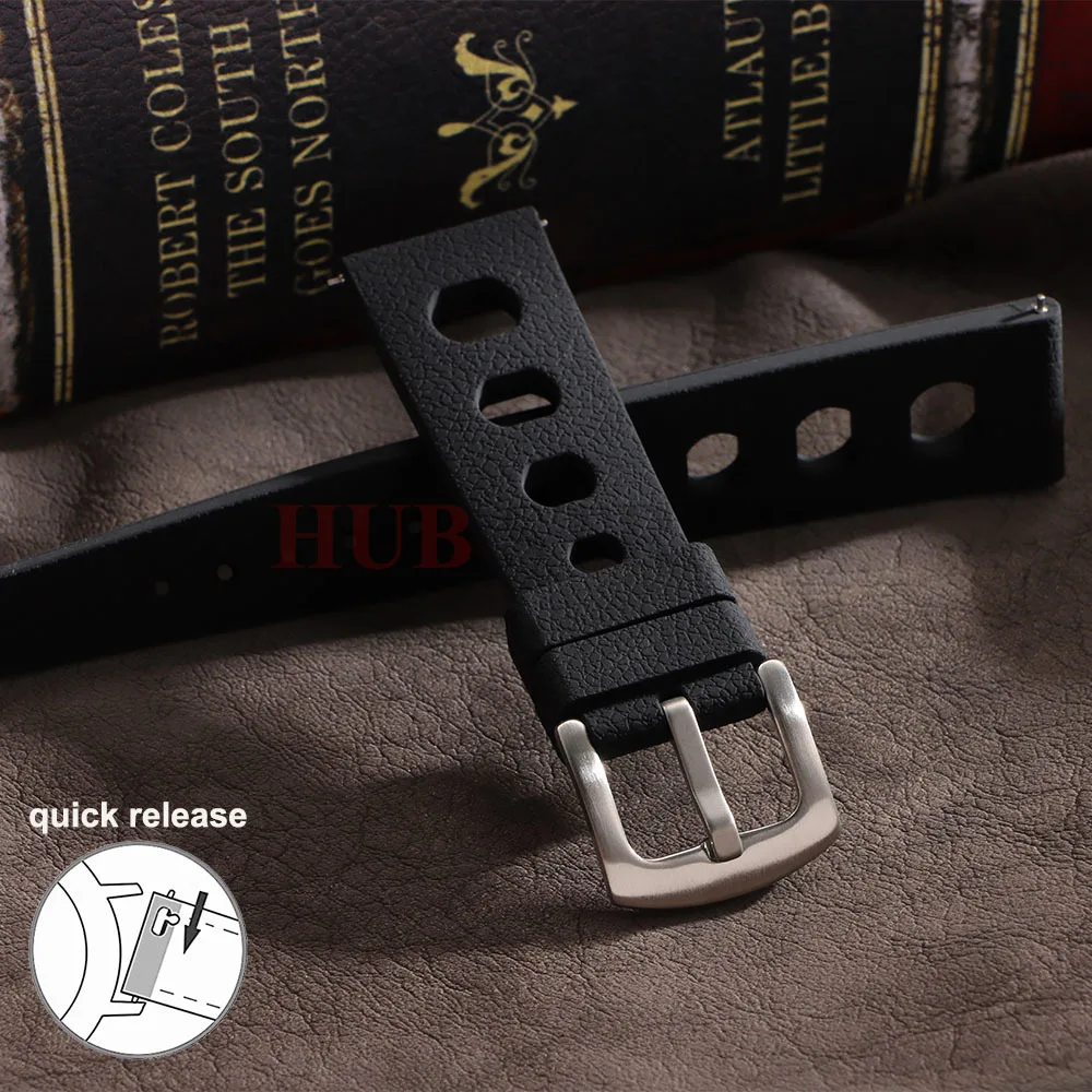 Rubber Watch Strap 20mm 22mm Tropical Strap Waterproof Watch Band Traditional Diving Quick Release for Men Watch Accessorie