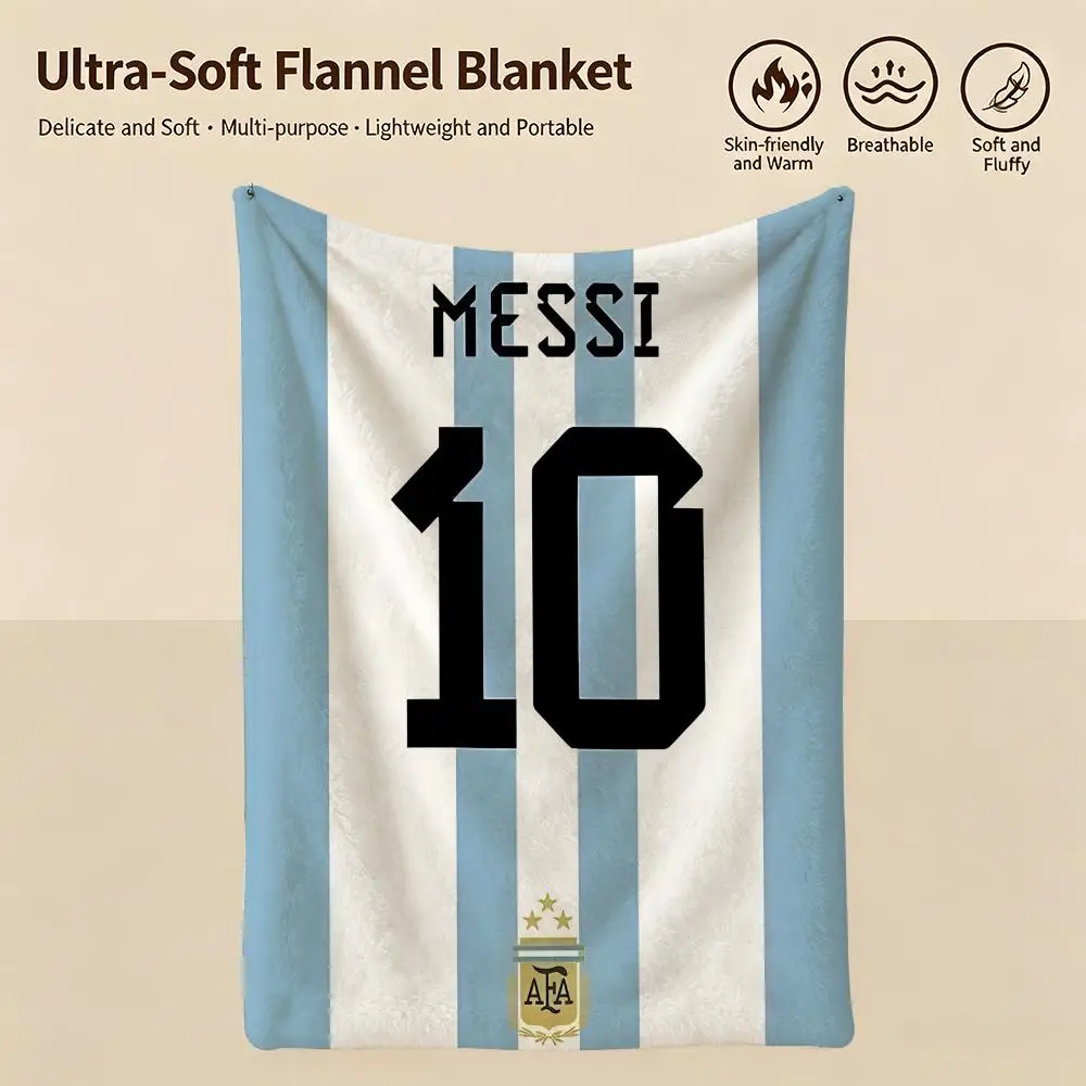 Sports L-Lionel Andres Messi-i Throw Warm Soft Flannel Blanket, Multi-use for Sofa Bed Camping Travel Nap