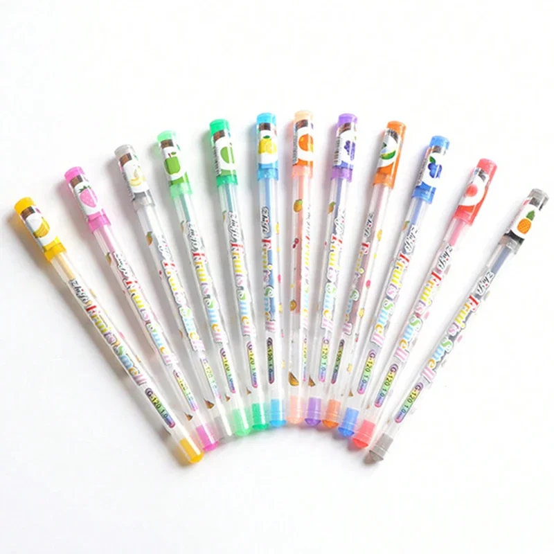 12 قطعة/المجموعة المعطرة بريق الألوان هلام أقلام تمييز للمدرسة مكتب الكبار تلوين كتاب المجلات رسم الفن علامات لطيف #1