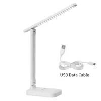 Lámpara de escritorio plegable para dormitorio, lámpara LED de noche, contenedor de bolígrafo extraíble, lámparas de lectura de estudio, luces de mesa brillantes, luz de escritura