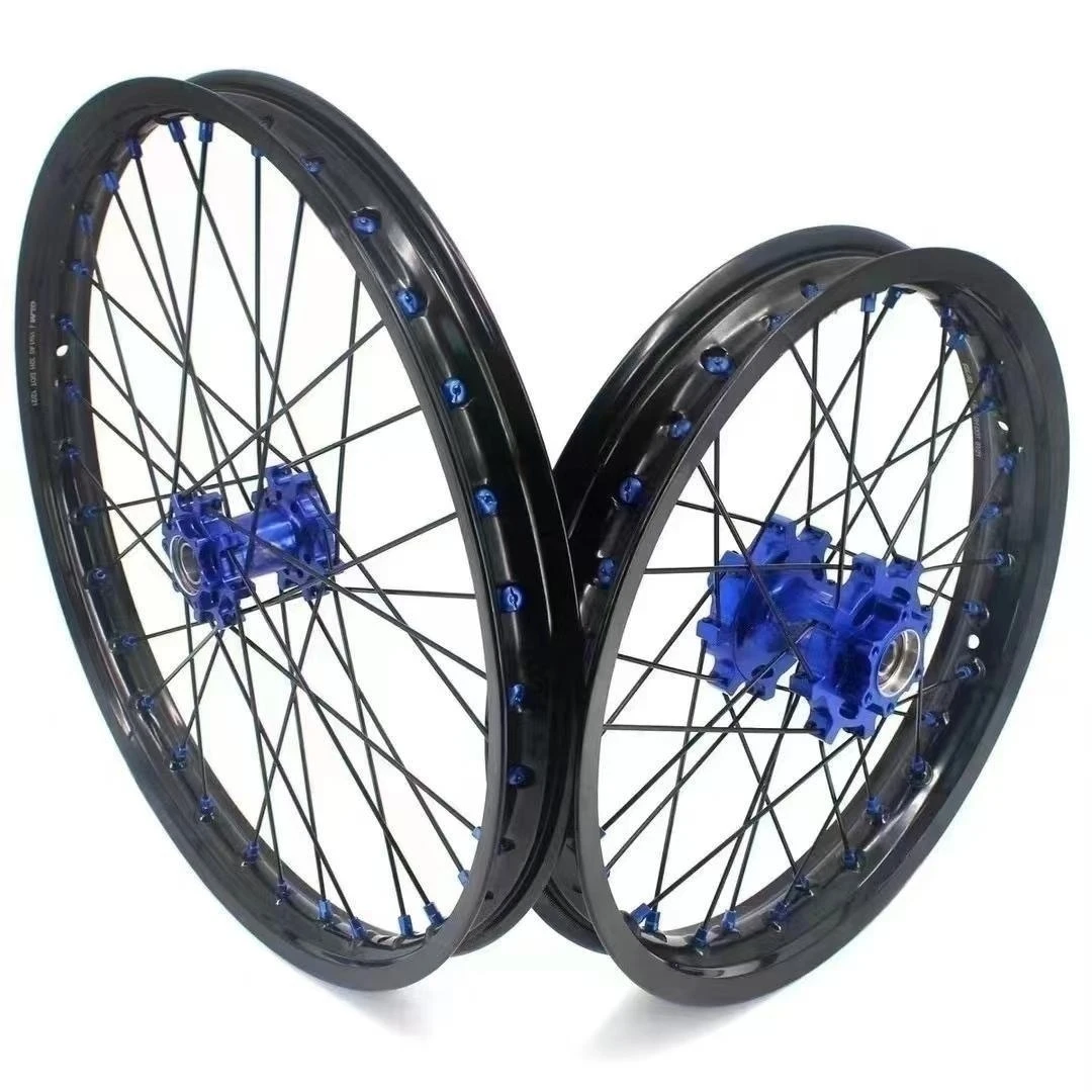 

STLFFront 1.4*19 Rear 1.6*19 Electric Bicycle Bike Wheels Rims Set Fit on Sur Ron Light Bee X 2019-2022 Blue Hub Black Rim