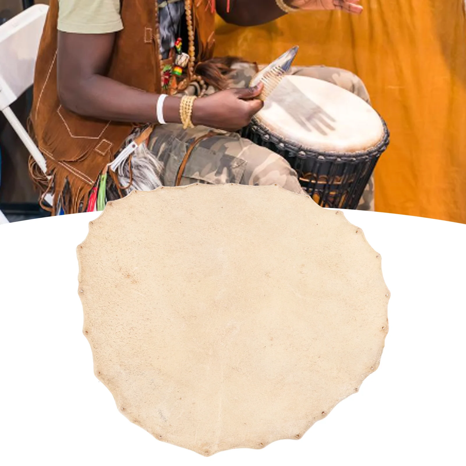 Percussion Part Replacement African Drum Skin Drum Parts Accessories 36cm Drum Goat Skin Drum Patches Durable African Drum Cover
