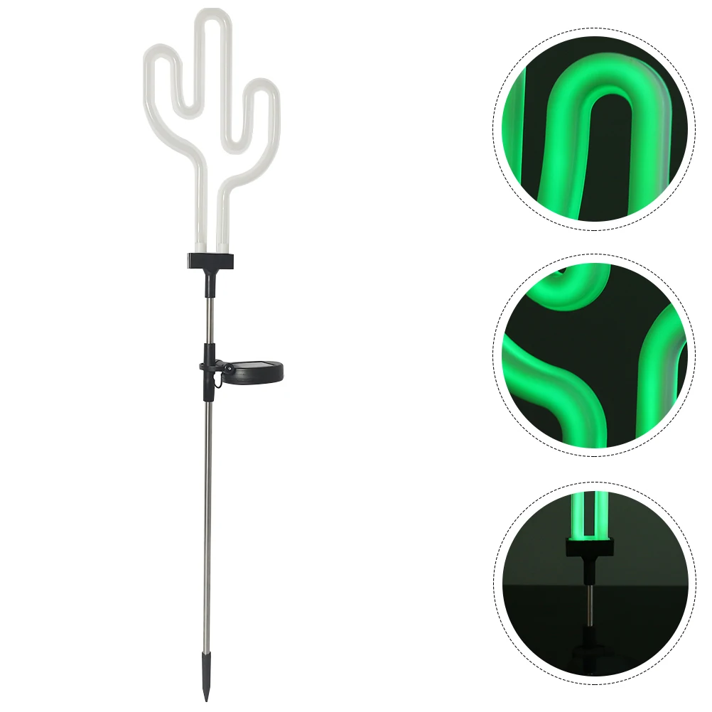 1pc Solar Cactus Lamp Outdoor Lawn Light Durable Easy Install Decor Yard Landscape Lighting