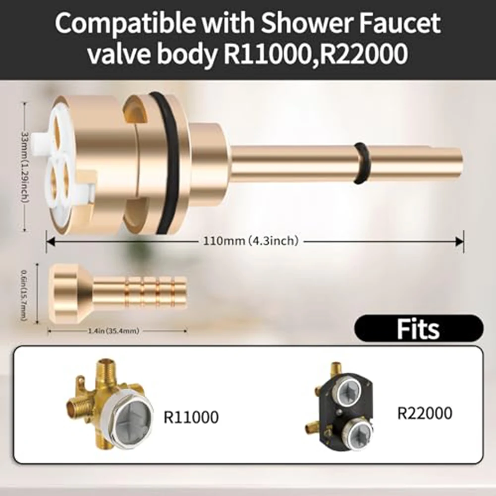 3 Setting Shower Diverter Cartridge RP51918 Compatible with R11000 R22000 Valves Brass Leak Proof and Rust Resistant