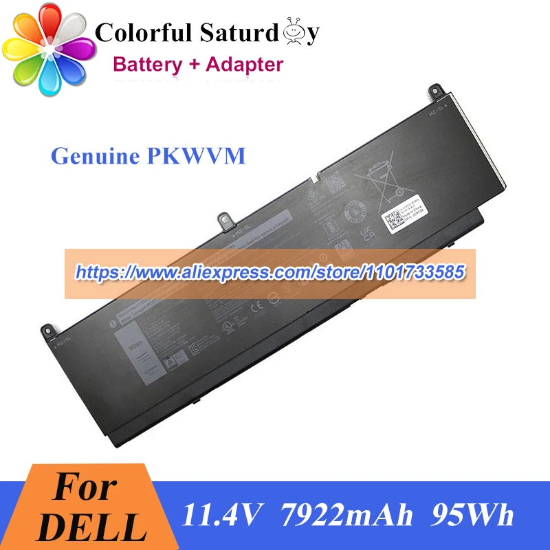 

Genuine PKWVM Battery 68ND3 CR72X G5FJ8 J0VNR 3ICP5/62/85-2 453-BBCQ for DELL Precision 7550 7560 7750 7760 Laptop Battery