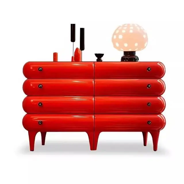 

Original Designer Art Side Cabinet, Eight Bucket Cabinet, Creative High-end Modern Solid Wood Furniture