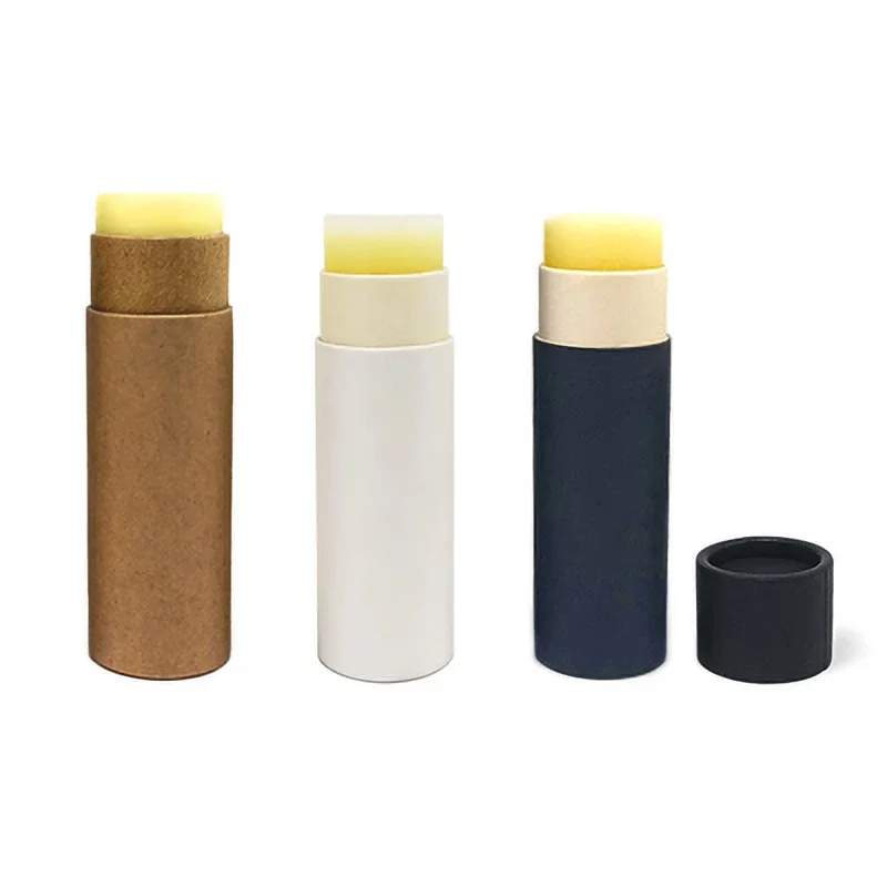 0.3oz Wholesale Lip Balm Paper Tubes Biodegradable Cardboard Push Up Cosmetic Packaging Tube Eco-friendly Notion Gloss Container