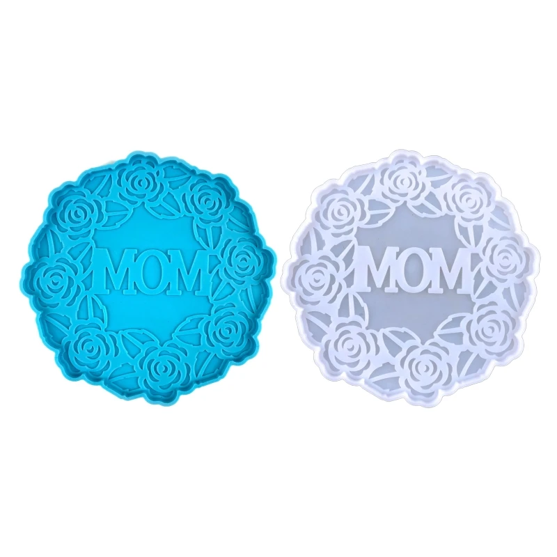 MOM Mother Wreath Molds Storage Tray Mould Silicone Molds Glossy Molds for Making DIY Craft