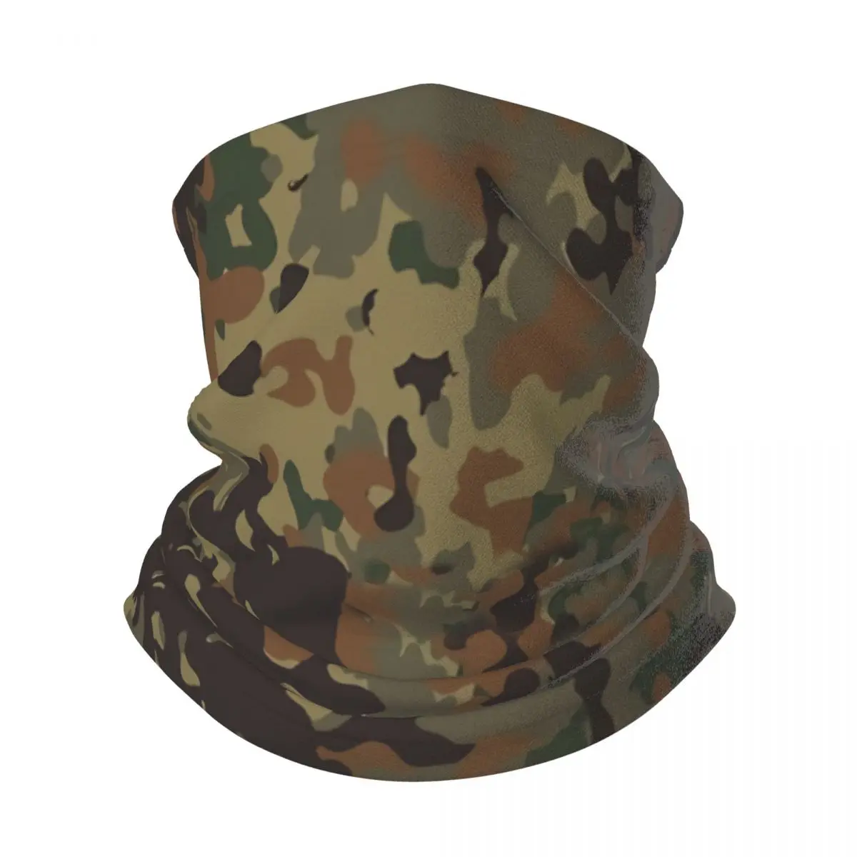 Flecktarn Camo Bandana Neck Gaiter Camouflage Art Culture Windproof Face Mask Scarf Cover Women Men Headwear