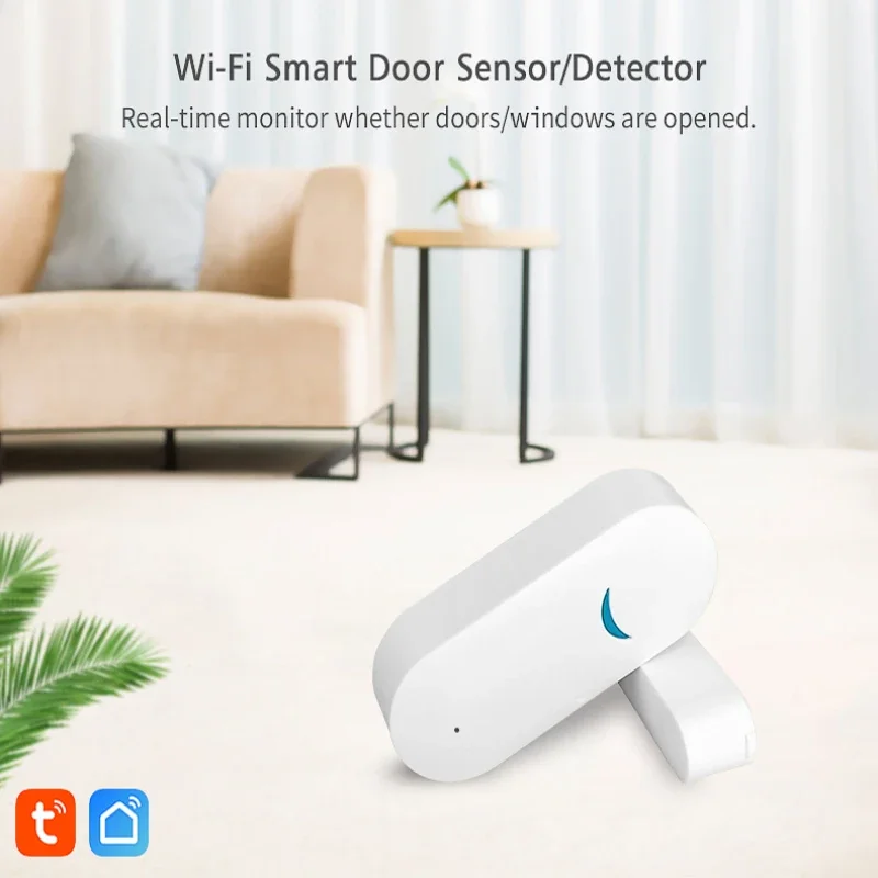 Tuya Smart WiFi Door Window Sensor AW201 Door Open / Closed Detectors Wifi Home Alarm Work With Alexa Google Home Smart Life App