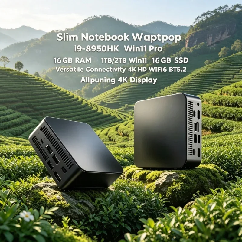 

2026 New i9-8950HK Compact Mini Laptop Win11 Pro 16GB RAM 1TB/2TB SSD 4K HD WiFi6 BT5.2 Multifunctional Daily Notebook