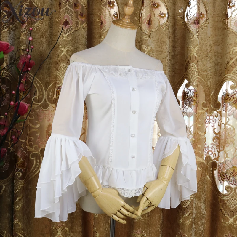 Printemps automne femmes hauts taille et mince Simple Blouses Lolita rétro polyvalent chemises intérieures transparent vêtements pour femmes