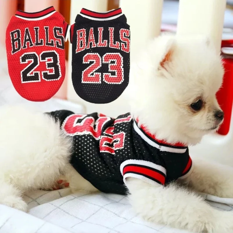 Breathable Mesh Dog Clothes Sport Large Dog Jersey Basketball Clothin Puppy T-Shirts Summer Pet Cat Shirt Prevent hair loss