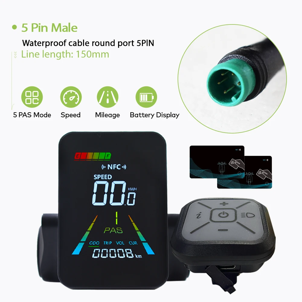 F3【UART2】Turn On The NFC Fatbike-scherm E Bike LCD-scherm Elektrische scooter Snelheidsmeter Fietsaccessoires Fietscomputer