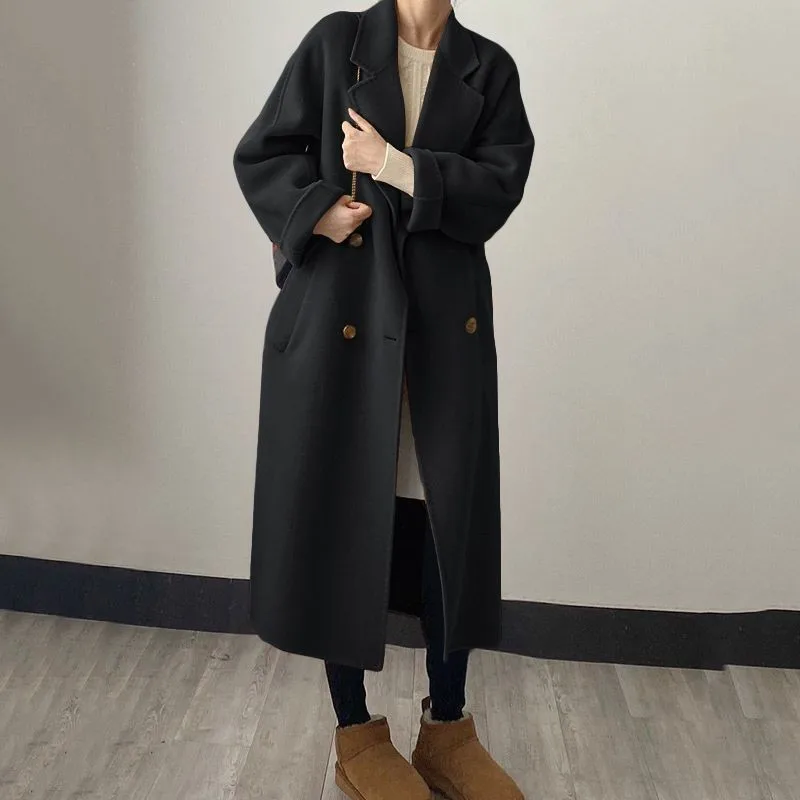 

2024 autumn and winter new high-end double-sided velvet woolen coat women's Korean version medium and long smallwoolen coat tide