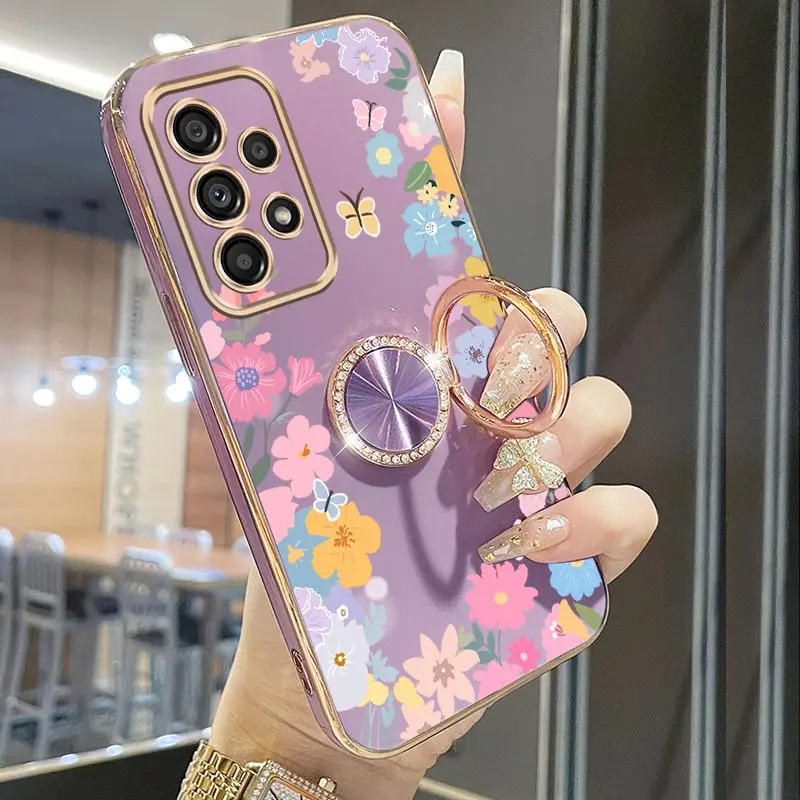 Pulseira de jóias cordão sorte guirlanda suporte do telefone caso para samsung galaxy a32 a33 a52 a53 a52s a73 a51 a71 a72 a23 4g 5g capa