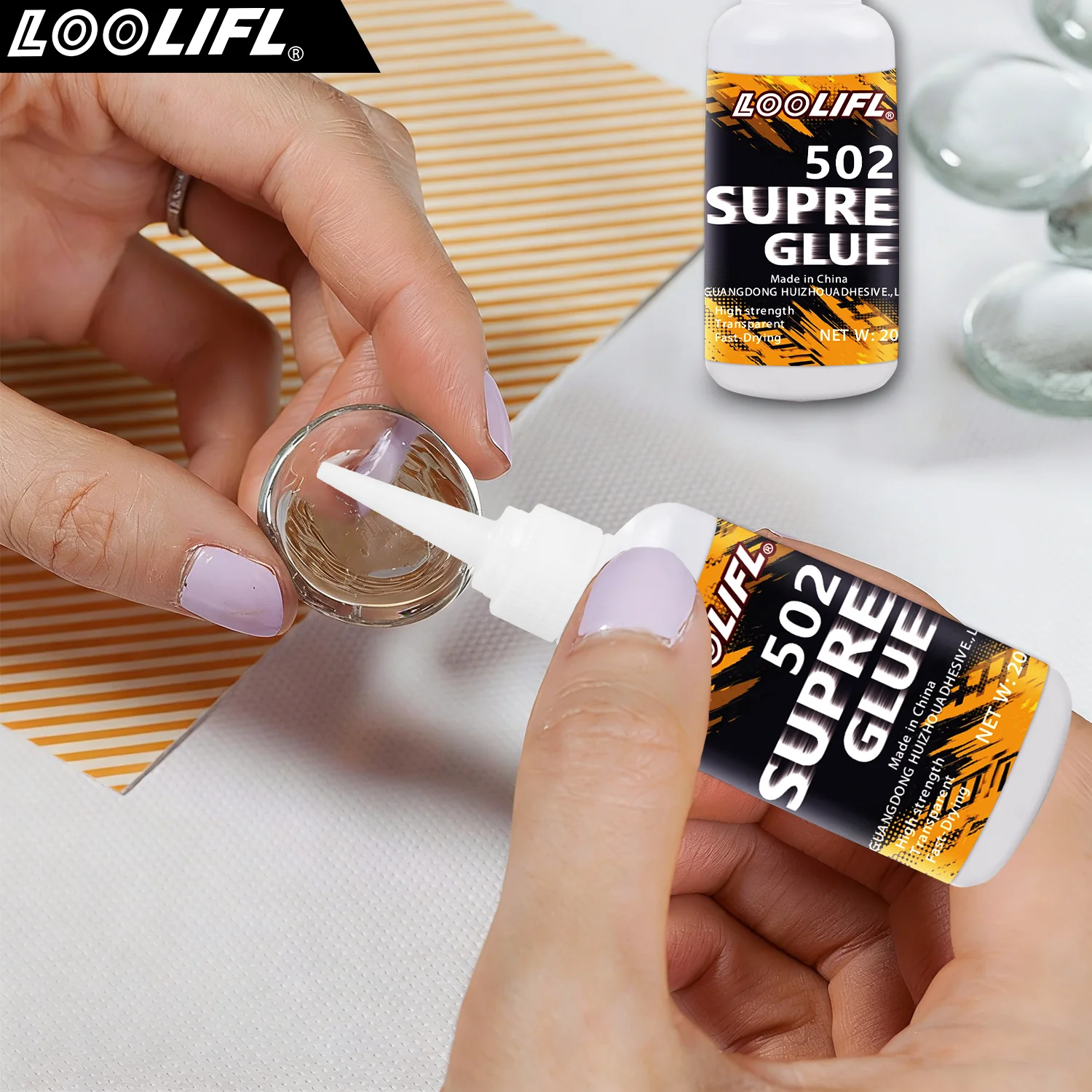 1-5Pcs 502 Strong Adhesive Super Strong Multi-Purpose Fast-Drying Cyanoacrylate Glue for Plastic Toys, Shoe Repair, Leather, Rubber, Wood, Metal, 502 Liquid Glue Tool, DIY Craft Glue