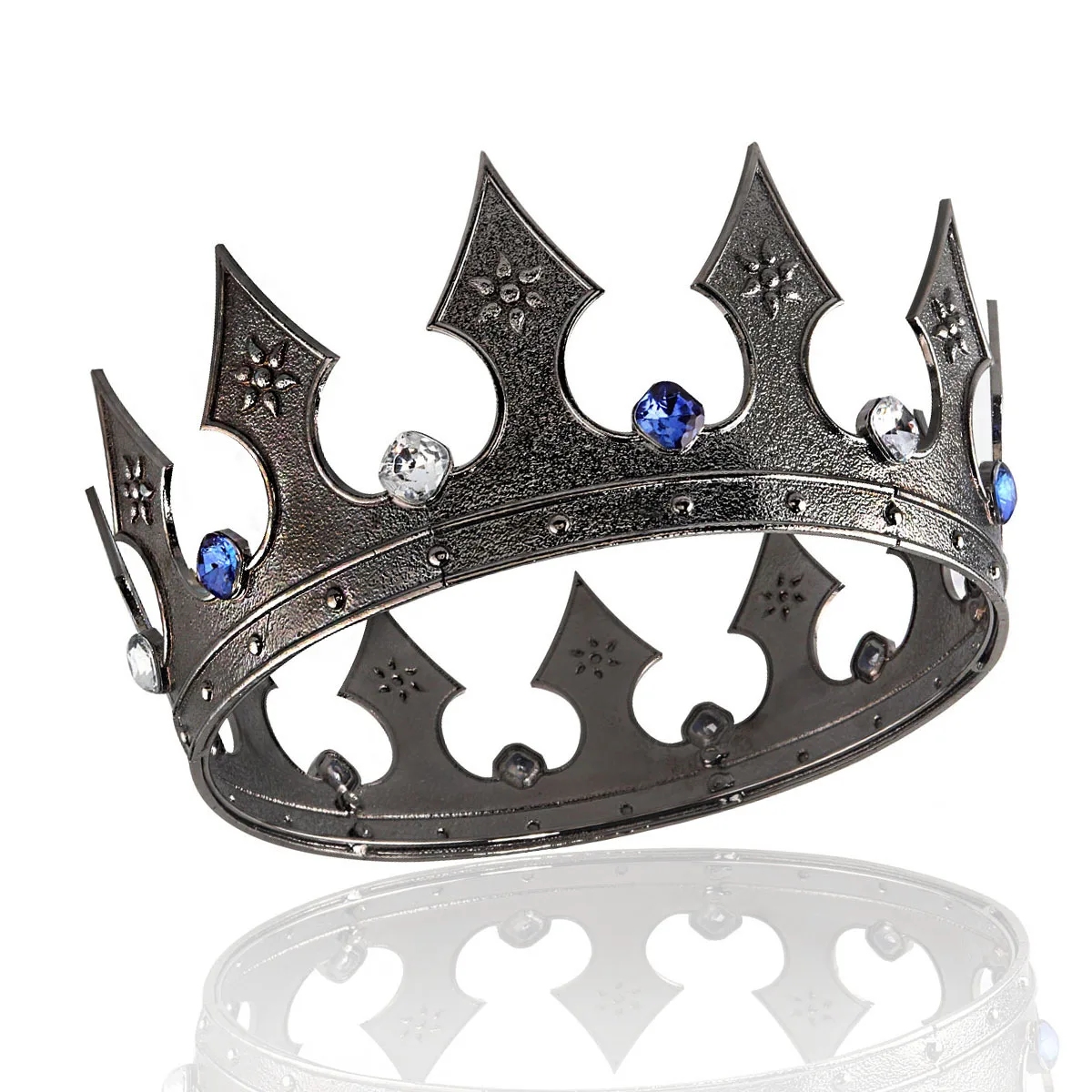 Tiara de cristal de metal com coroa barroca