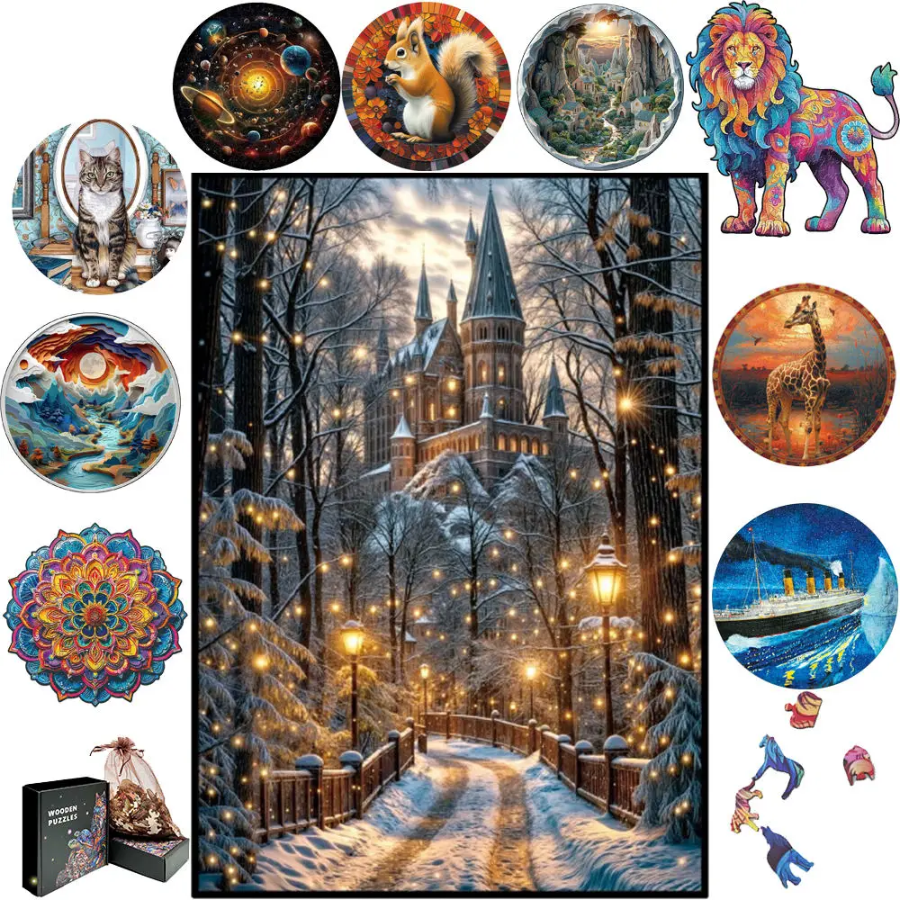 Handmade Wooden animal Jigsaw Puzzle Artistic Home Decoration after Assembly Fine - Cut Pieces150 Pieces Difficulty Level