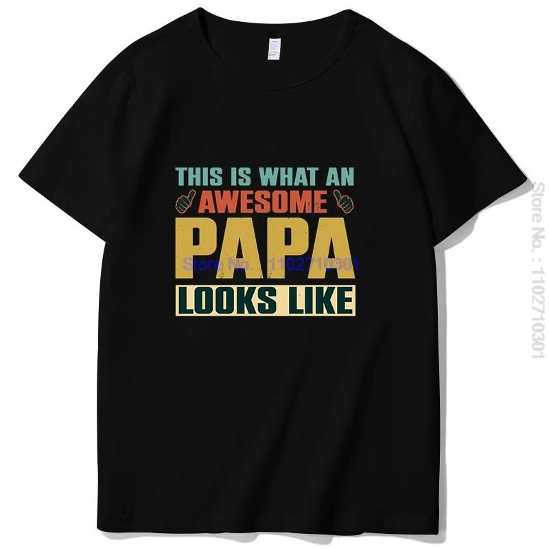 Camiseta Gráfica de Algodón para Hombre 'Así es como se ve el mejor papá' de Manga Corta, Regalo de Cumpleaños de Verano, Camiseta Informal para Papá