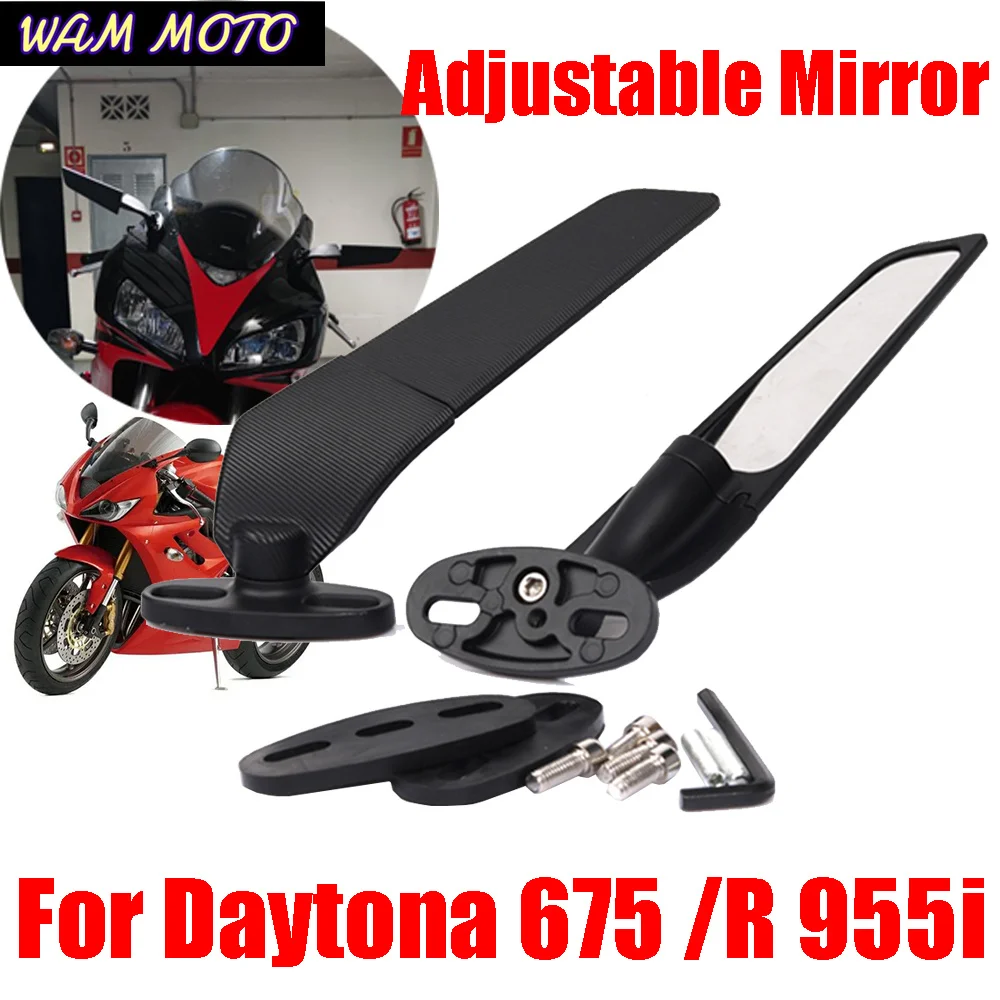 Motorcycle Adjustable Rotating Side Rearview Mirror For Triumph Daytona 675 675R Triple 955 955i Daytona675R