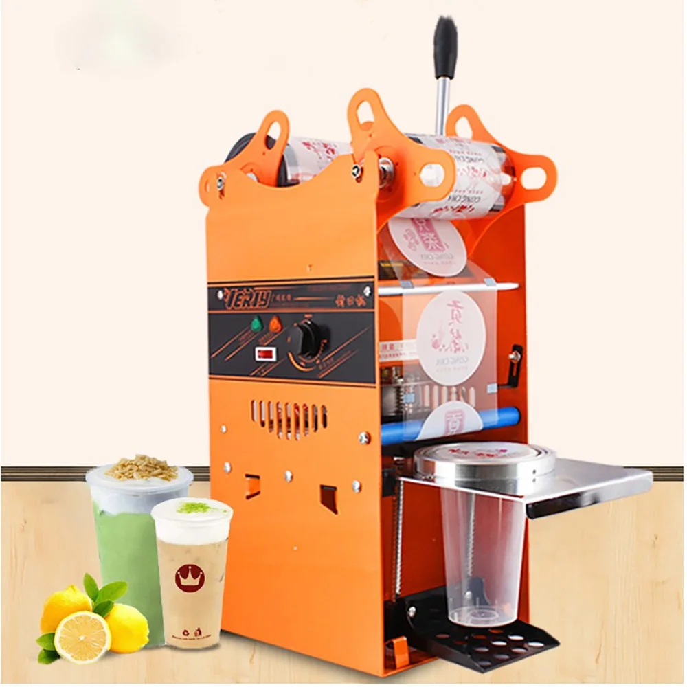 Manual Tea Cup Sealer Machine 90/95mm Cup Diameter Cup Sealing Machine with Heating Technology for Bubble Milk Tea