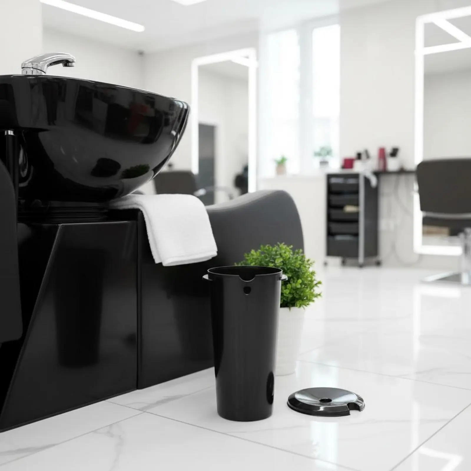 Shampoo Basin Wastewater Pail Large Capacity Mobile Shampoo Bowl Drain Pail Salon Hair Wash Waste Pail Portable for Home Use