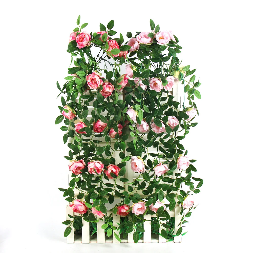 

90CM Artificial Peony Flowers Vines Ivy Rattan Wedding Party Wall Hanging Garland Home Garden Decoration