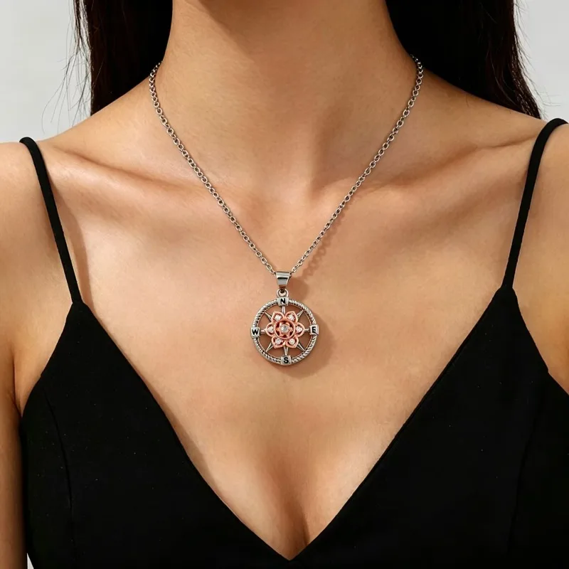 

[Retro Mandala Pendant Necklace] Ethnic style hollowed out Zen style collarbone chain for couples