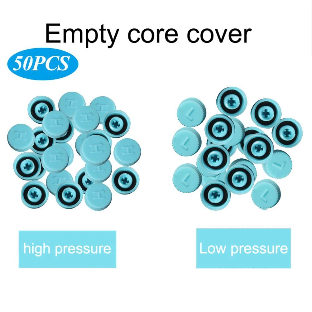 50Pcs Car Air Conditioner 134A Valve Cap High Low Side Cap Dust And Leak Proof Cover Auto Replacement Parts