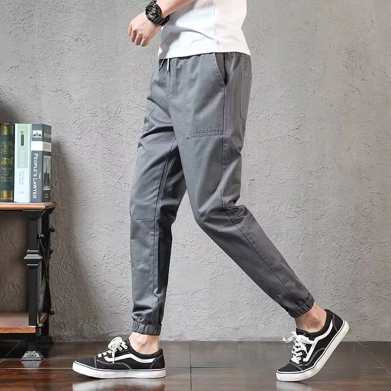 Youth Trendy Men's Small Foot Tooling Harlan Nine-point Casual Pants