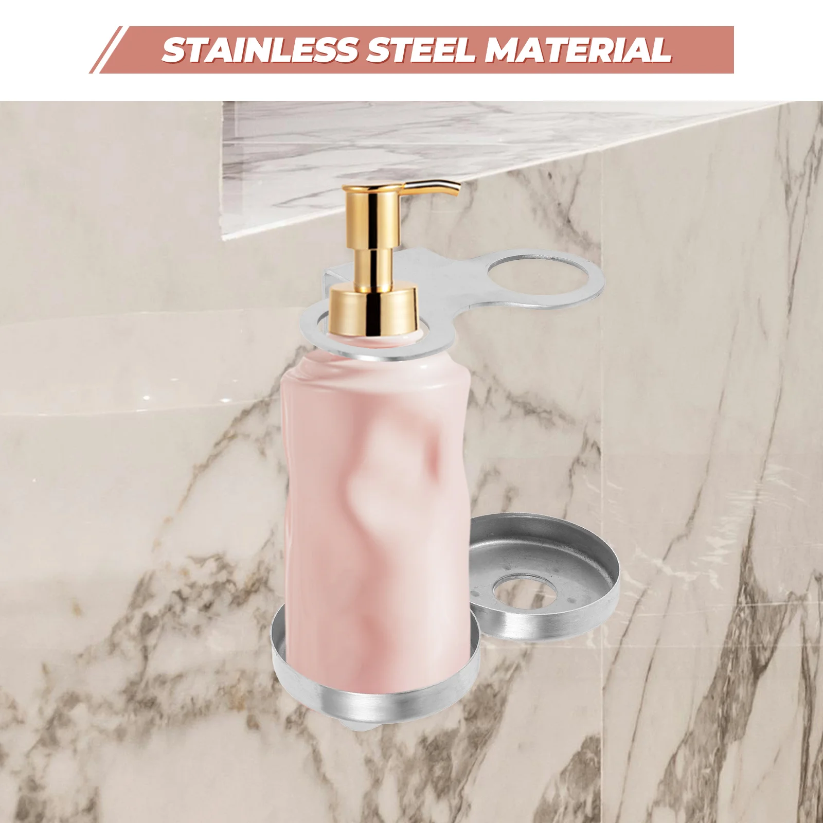

Single Soap Dispenser Holder Shampoo Wall Mount and Conditioner Stainless Steel Shower Bottle