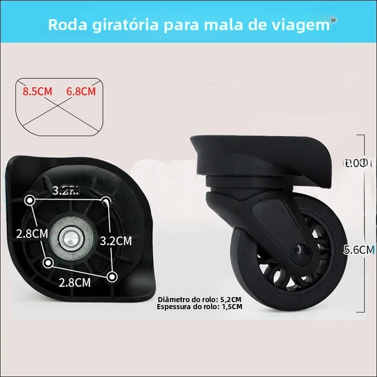 Rodas de Bagagem HongSheng A90 Samsonite R06 para Malas de Viagem, Rodas Universais para Malas de Mão, Rodas Giratórias Duráveis