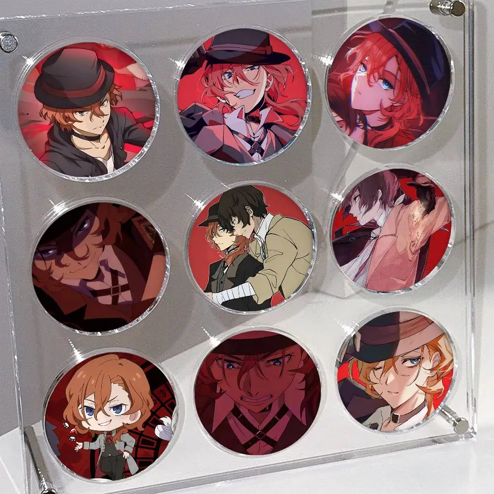 1pc Taro B-ungo S-tray D-ogs Nakahara Chuuya Dazai Osamu Badge Brooches On Backpack Decoration Round Enamel Pins For Accessorys