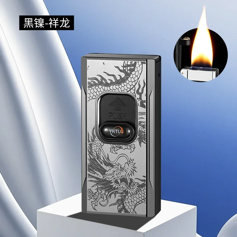 2025 Creative Lift Ultra Wide Five Open Flame Butane Gas Lighter Gravity Sensing Shake Ignition Type-C Electric Lighters Smoking - Image 3