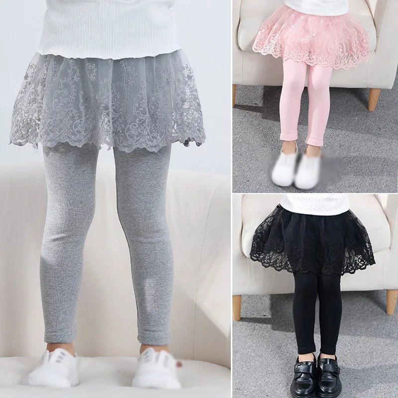 1-6Y Korean New Girls' Culottes Fake Two Baby Leggings Pure Cotton Shorts Wearing Trousers Children'S Trousers