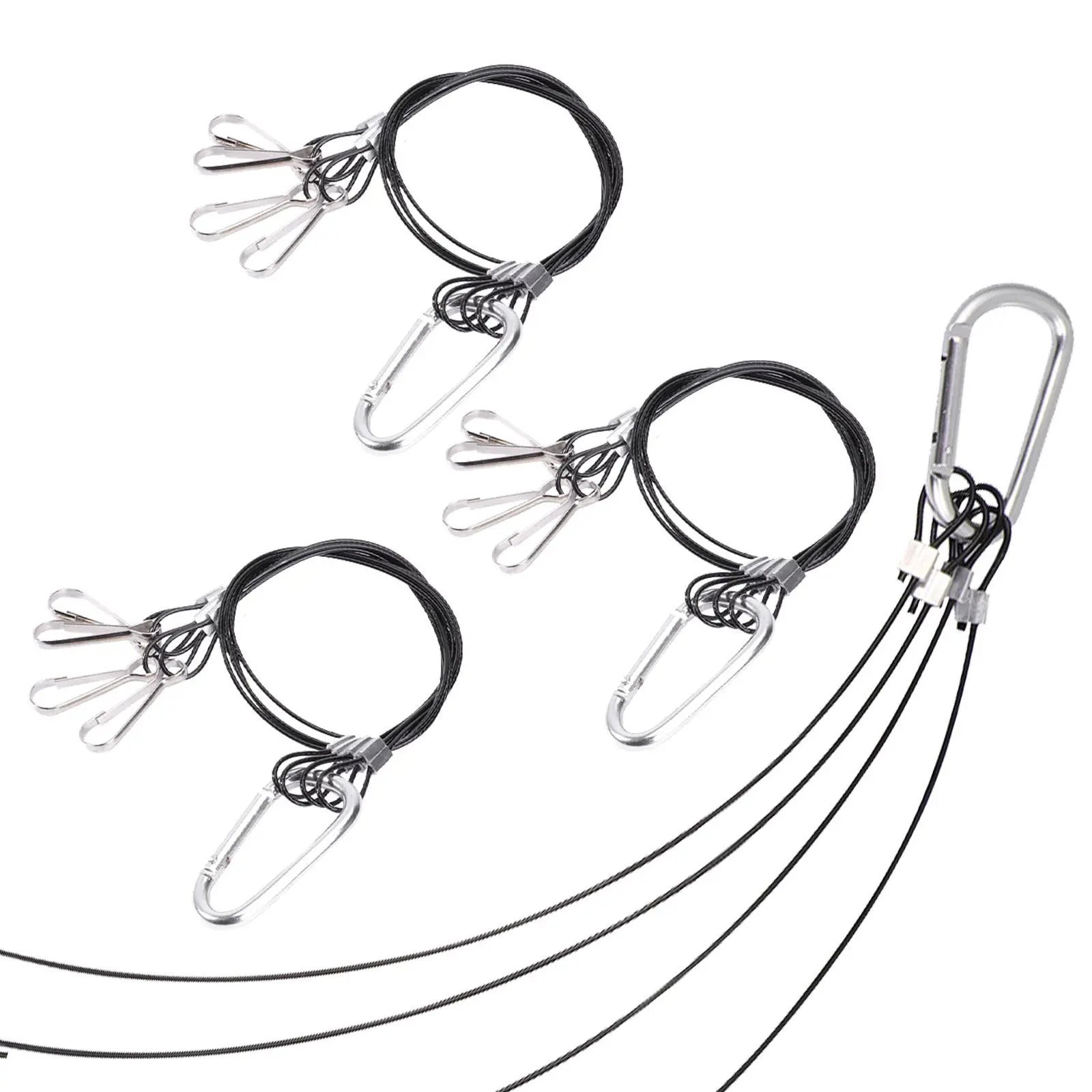 

4Pcs Grow Light Hangers Wire Rope Set 1.5mm Diameter 400Mm Length for Plant LED Grow Lights Hydroponics Tank Hanging Security