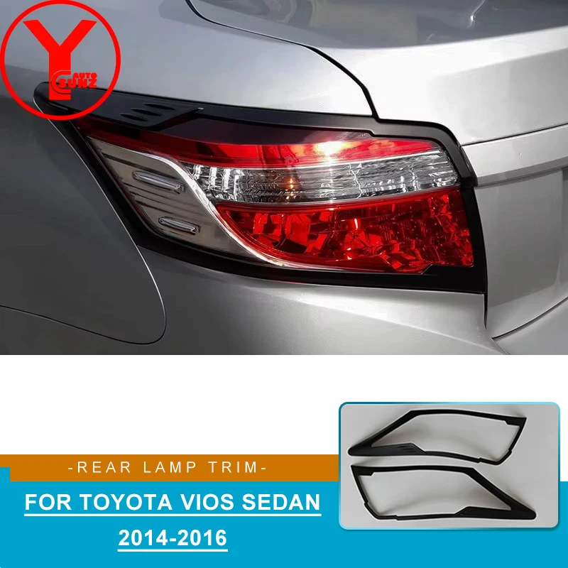 

Rear Lamp Trim For Toyota Vios Sedan 2014 2015 2016 Chromium Exterior Parts Tail Light Cover Decoration Car Styling Accessories
