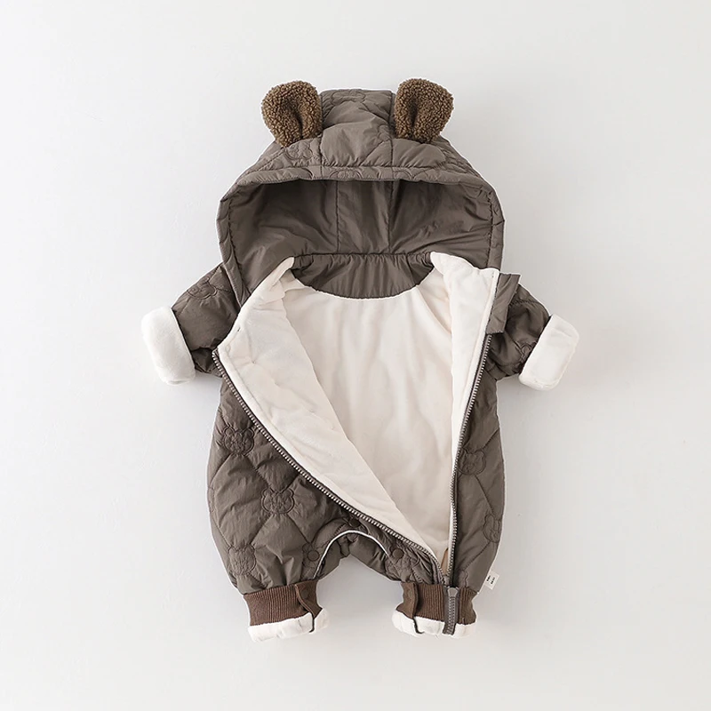 IYEAL الخريف الشتاء الرضع جمبسوت من القطن مقنعين ملابس الطفل طفل الفتيان الملابس الدافئة طفل الفتيان الفتيات رومبير 0-24 متر