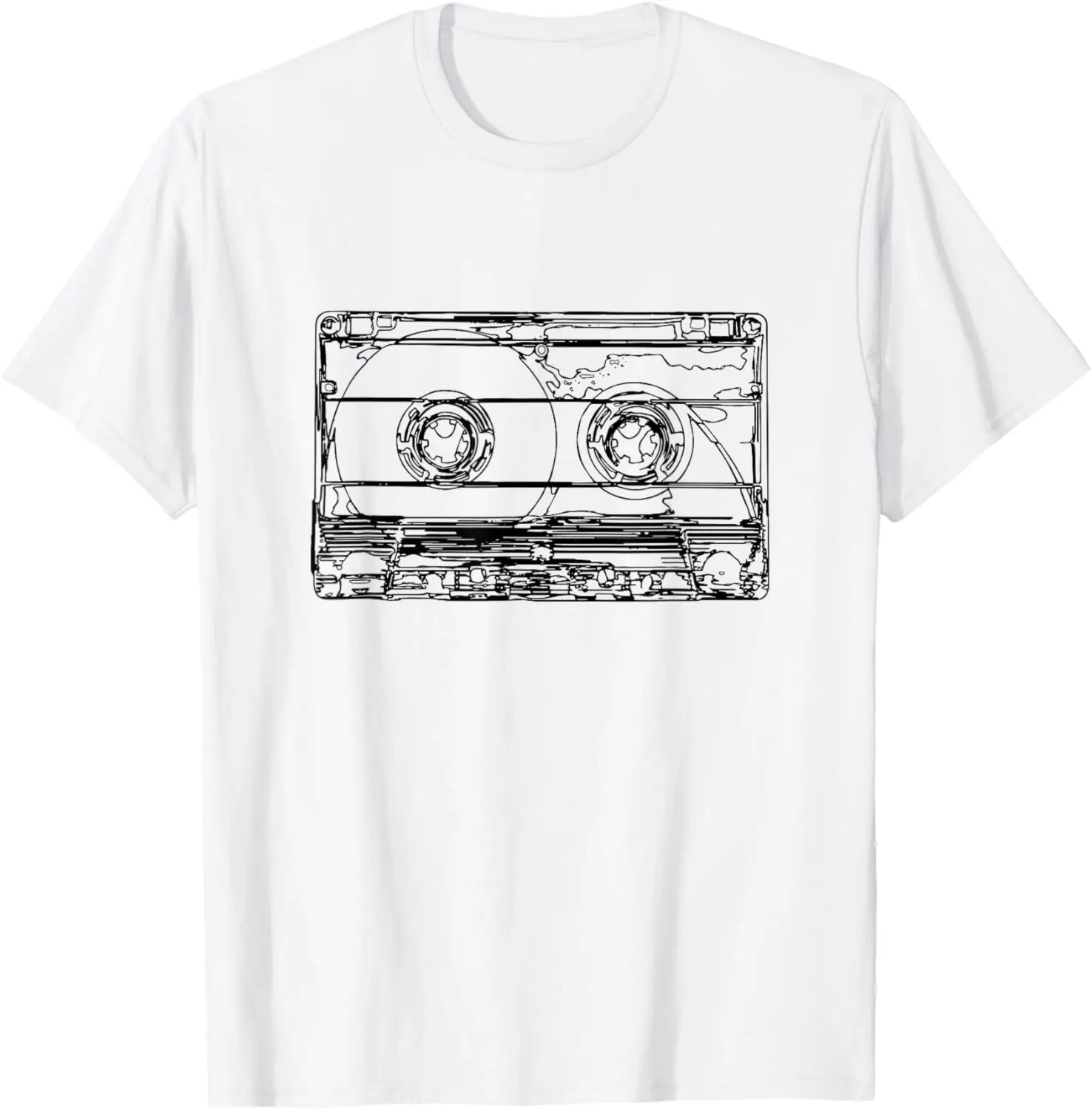 Old School Hip Hop Mixtape Cassette Tape Graphic Tee Men Streetwear Style Short Sleeve T-Shirt