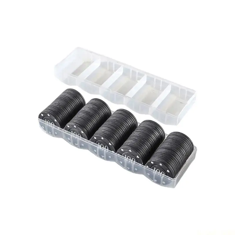 

M5TC 100Pcs Roulettes Game Bingo Chip Plastic Casinos Chip Learning Counters Small Chip with Storage Box Enduring