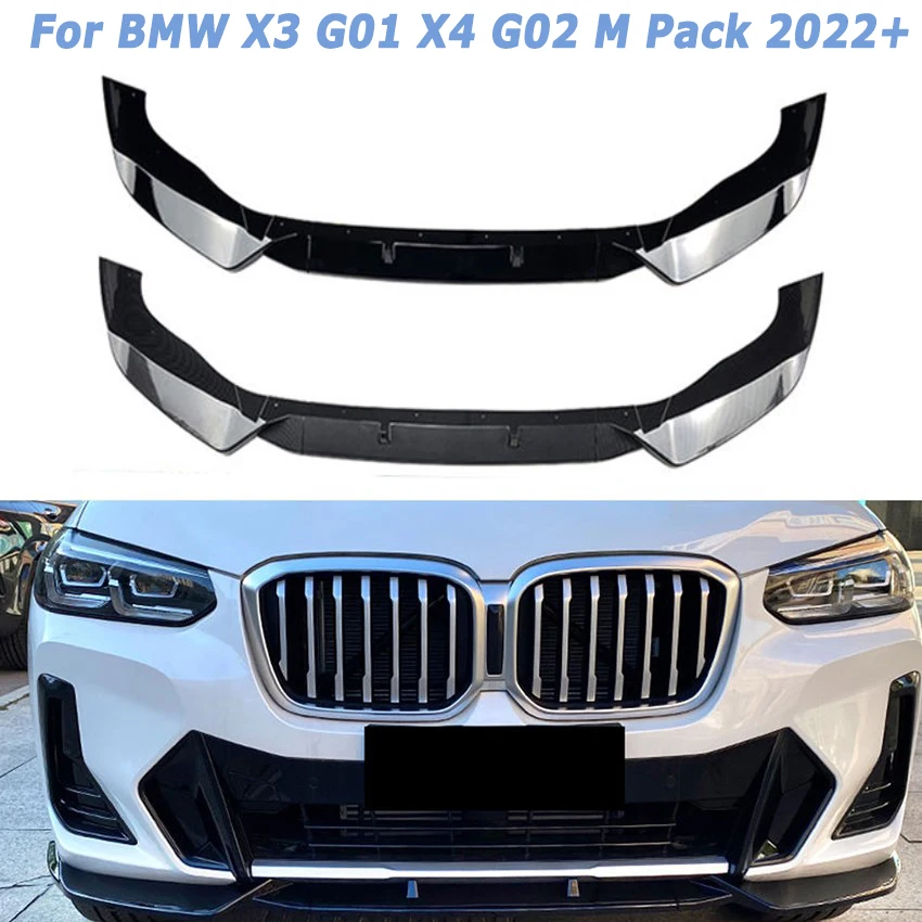 

Car Front Bumper Lip Spoiler for BMW X3 G01 X4 G02 M Pack 2022+ Front Diffuser Splitter Car Accessories