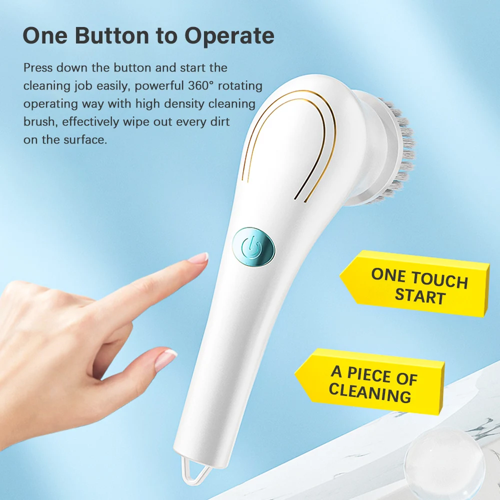 Five in One Multifunctional Electric Cleaning Brush for Bathroom Washing and Kitchen Cleaning Tools