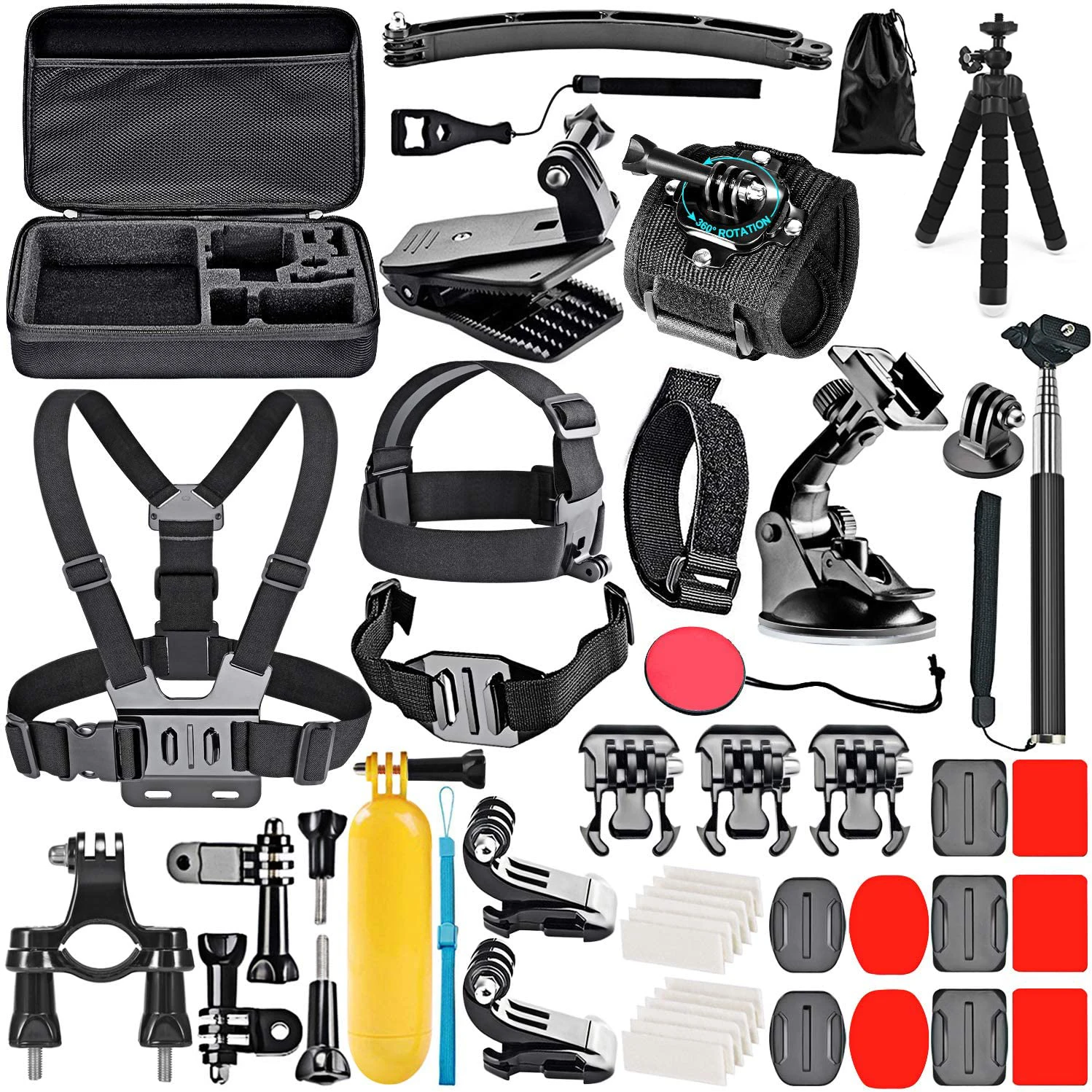 

50 in 1 Action Camera Accessory Kit for GoPro Hero 11/10/9/8/7/6/5/4 GoPro Max Fusion Insta360 AKASO DJI Osmo Action Cameras