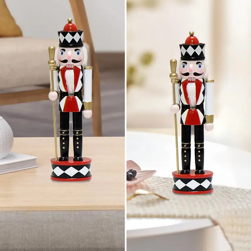 Nutcracker Christmas Decorations Puppet Soldier Pendant Desktop Wooden Holiday Nutcracker Ornaments For Shelf Decorations