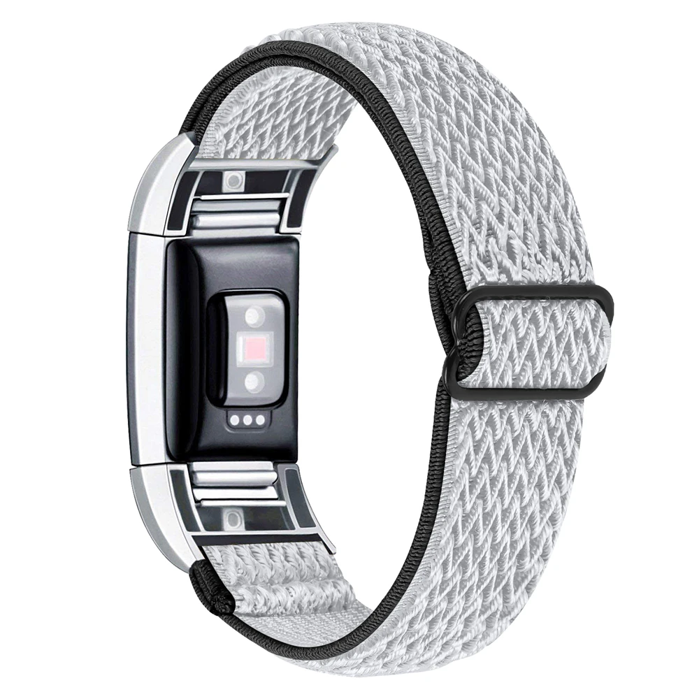 Cinturino in nylon morbido per Fitbit Charge 2 Anello per cinturino per orologio singolo elastico intrecciato sportivo per sostituzione Fitbit Charge 2